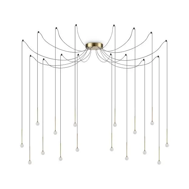 Подвесной светильник Ideal Lux 284019 LUCCIOLA SP16 OTTONE Подвесной светильник Ideal Lux 284019 LUCCIOLA SP16 OTTONE