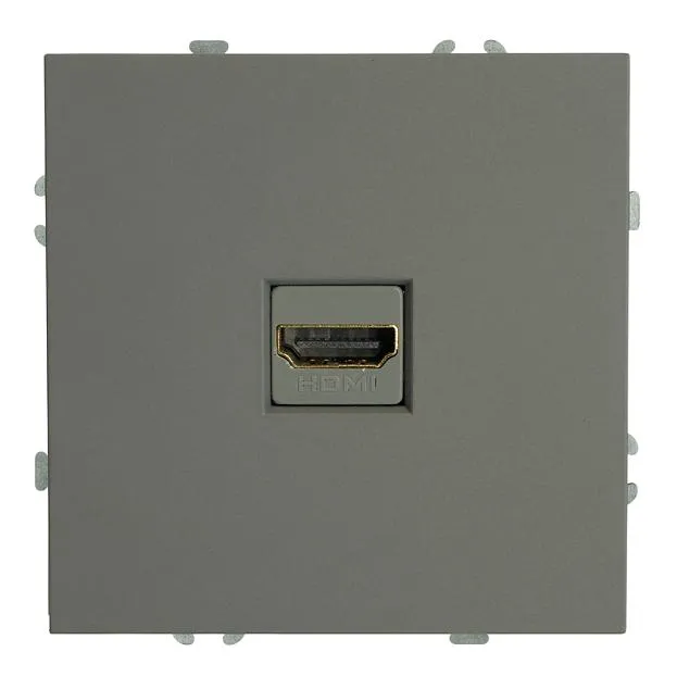 Розетка HDMI 2.0 Type A (механизм), серия Эмили, Stekker 50170, RST00-5118-10, платиново-серый, soft touch Розетка HDMI 2.0 Type A (механизм), серия Эмили, Stekker 50170, RST00-5118-10, платиново-серый, soft touch