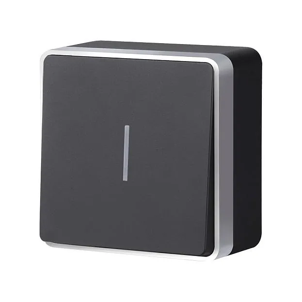 Выключатель одноклавишный с подсветкой werkel w5010134 накладные механизмы gallant черный с серебром a051152