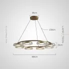 Кольцевые люстры и светильники CRISPIN R 8 плафонов. Прозрачное стекло Lampatron 8767-24668