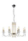 Подвесная люстра Crystal Lux AURELIO SP8 GOLD+CHROME/TRANSPARENT