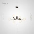 Люстра PROTON 6 ламп. Цвет Черный Lampatron proton-6-black 5472-14148