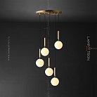 Готовая комбинация светильников POLARIS MORE 5 подвесов. Плафоны белые матовые Lampatron f-polaris-more-5-white 7343-20222