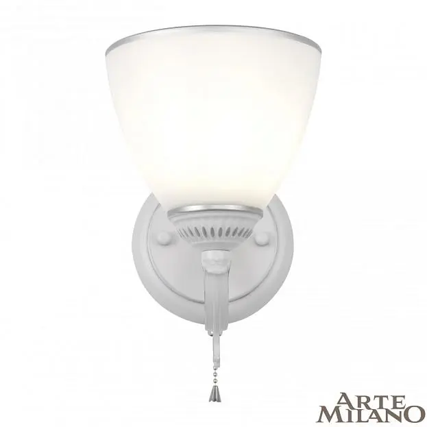 Бра с плафонами Arte Milano 342837/1W WT+SL AM342837 Бра с плафонами Arte Milano 342837/1W WT+SL AM342837