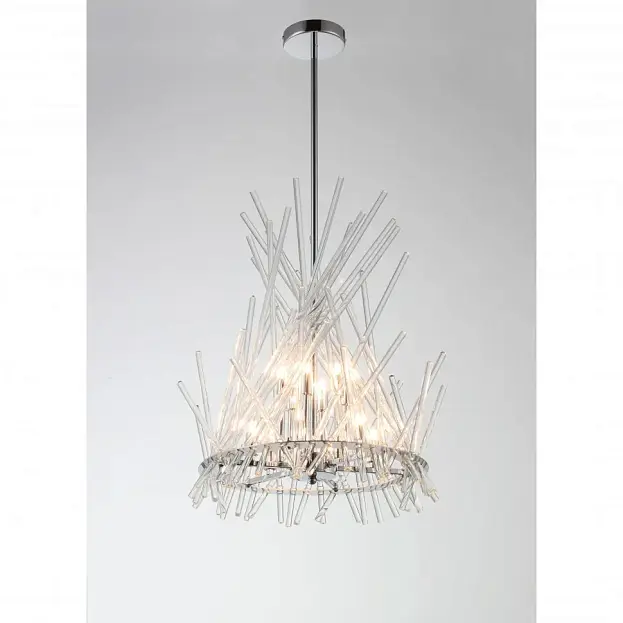 Подвесная люстра iLamp 966C-12 CR+CL CASA