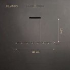 Реечный, рядный светильник TORRES LONG Тип А. 8 плафонов Lampatron torres-long-8 8274-22553