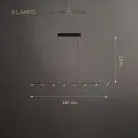 Реечный, рядный светильник TORRES LONG Тип А. 8 плафонов Lampatron torres-long-8 8274-22553