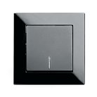 Выключатель 1-клавишный c индикатором 250В 10А серия Катрин черный Stekker 39503 GLS10-7001-05