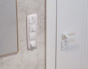 Комплект механизма 2-клавишного перекрестного выключателя 10A-250V OMEGA Белый глянец Volt MO103030 QUANT