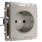 розетка с заземлением Werkel W1271004 Встраиваемые механизмы дымчатый a069462