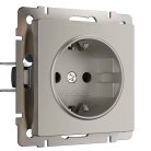 розетка с заземлением Werkel W1271004 Встраиваемые механизмы дымчатый a069462
