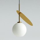 Подвесной светильник CHERRY 1 плафон. Золотой каркас + молочное стекло. Lampatron 1923-2531
