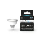 Лампа Gauss 101505205 GU5.3 5W 4100K полусфера матовая MR16 LED