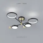 Потолочная люстра MARSA 4 плафона. Цвет плафонов черный. Lampatron 3138-7744