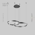 Кольцевые люстры и светильники VEIKKO COMBO Два кольца. Цвет Хром. 45 + 45 см Lampatron veikko-combo-2-s-chrome 7106-19483