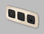 Комплект механизма компьютерной розетки RJ-45 (8P8C) CAT6A экранированной с автоматической защитной шторкой OMEGA Черный матовый Volt MO812005 QUANT