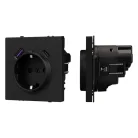 Механизм розетки с USB зарядкой SCT-NOBE-MUAC-SFPL-BK (230V, 16A) Arlight 054285