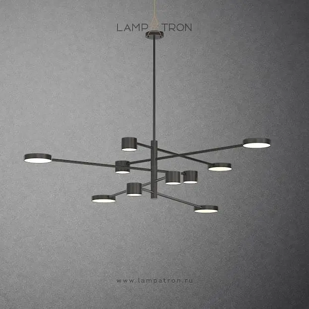Люстра SUNSHINE 10 плафонов. Черный. Размер L. Lampatron 1666-22352 Люстра SUNSHINE 10 плафонов. Черный. Размер L. Lampatron 1666-22352