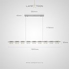 Реечный, рядный светильник NICOLETTA CHROME L 9 плафонов Lampatron 8594-23942