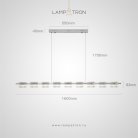 Реечный, рядный светильник NICOLETTA CHROME L 9 плафонов Lampatron 8594-23942