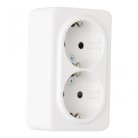 Розетка двойная с заземлением и шторками, 16A 250V Arte Milano 310.40-2.white am