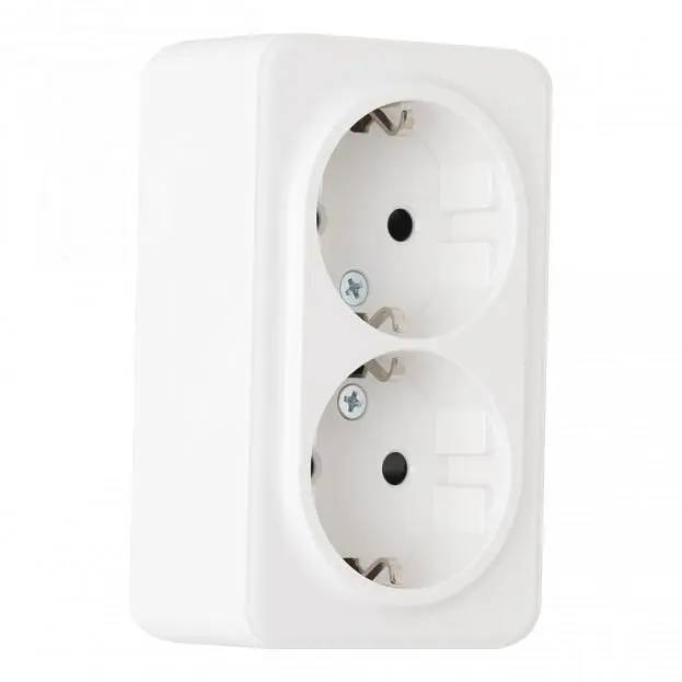 Розетка двойная с заземлением и шторками, 16A 250V Arte Milano 310.40-2.white am