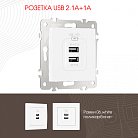 Розетка USB 2.1А+1А Arte Milano 206.46-1.white am-206