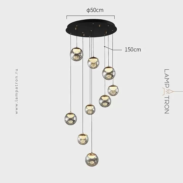 Подвесной светильник MAYER ORB 9 подвесов Lampatron 8382-22943 Подвесной светильник MAYER ORB 9 подвесов Lampatron 8382-22943