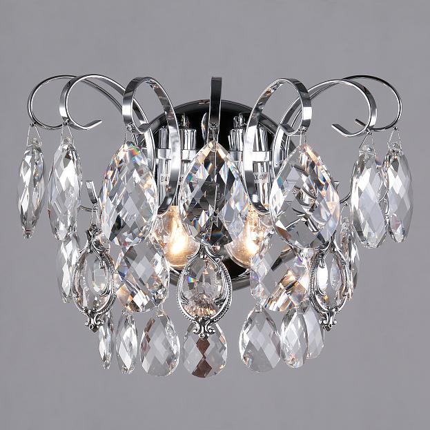 Бра Eurosvet 10081/2 хром/прозрачный хрусталь Strotskis Crystal