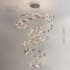 Кольцевые люстры и светильники JENNIFER Шесть колец. 40 + 60 + 80 + 50 + 100 + 120 см Lampatron f-jennifer-6-m 6635-18097