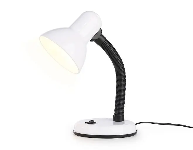 Настольная лампа со сменной лампой E27 с выключателем белый max 40W Ambrella light DE7701 WH Настольная лампа со сменной лампой E27 с выключателем белый max 40W Ambrella light DE7701 WH