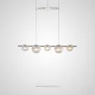 Реечный, рядный светильник RUTGER LONG 5 плафонов. Цвет Хром. Нейтральный свет Lampatron 8396-23009