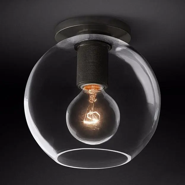 Потолочный Светильник Rh Utilitaire Globe Shade Flushmount Black 123673-22 ImperiumLoft Потолочный Светильник Rh Utilitaire Globe Shade Flushmount Black 123673-22 ImperiumLoft