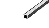 Встраиваемый алюминиевый профиль, 15,9х10х2000мм. В комплекте матовый экран, 4 торцевые заглушки, 4 крепежа, черный Donel DN18M1610B2Set DN18