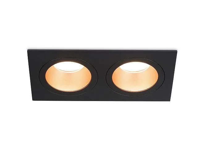Встраиваемый светильник Ambrella light TN102833/2 BK/GD черный/золото GU5.3/2 178*93*50
