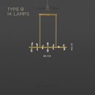 Реечный, рядный светильник GLORIOLE SPIN LINE Тип B. 14 LED. Lampatron gloriole-spin-line-b-14 9127-25989