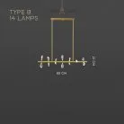 Реечный, рядный светильник GLORIOLE SPIN LINE Тип B. 14 LED. Lampatron gloriole-spin-line-b-14 9127-25989