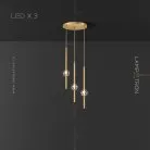 Готовая комбинация светильников SOCRATES COMBO 3 лампы. Цвет Латунь. Диск Lampatron 6775-18548