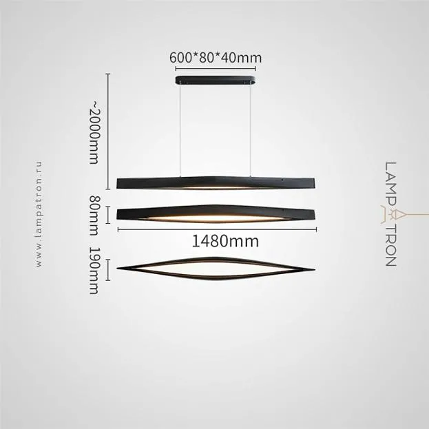 Реечный, рядный светильник ANGE LONG Цвет черный Lampatron ange-long-black 9026-25678 Реечный, рядный светильник ANGE LONG Цвет черный Lampatron ange-long-black 9026-25678