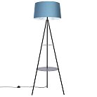 Торшер чёрный со столиком и синим абажуром Citilux CL806023 Рейнер