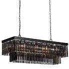 Подвесная люстра Odeon Gray glass Rectangular Chandelier Black iron 120 ImperiumLoft 156800-22 40.3300-2