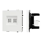 Механизм сдвоенной компьютерной розетки SCT-NOBE-MPC2-SFPL-WH (RJ-45, CAT6) Arlight 054312