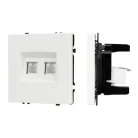 Механизм сдвоенной компьютерной розетки SCT-NOBE-MPC2-SFPL-WH (RJ-45, CAT6) Arlight 054312