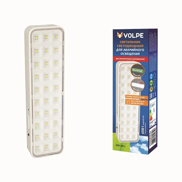 Аварийный светильник Volpe ULR-Q401 2W/DW WHITE S01