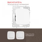Выключатель одноклавишный проходной (на 2 направления), 10AX 250V Arte Milano 205.32-1.white am