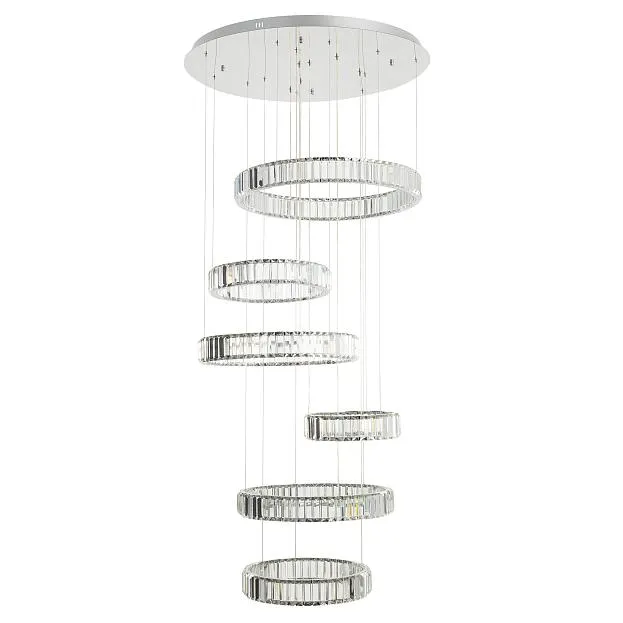 Люстра хрустальная с пультом Хром LED Citilux CL338661 Чезаре Люстра хрустальная с пультом Хром LED Citilux CL338661 Чезаре