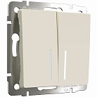Выключатель двухклавишный с подсветкой Werkel W1120162 (айвори матовый) a059282