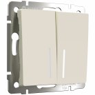 Выключатель двухклавишный с подсветкой Werkel W1120162 (айвори матовый) a059282