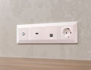 Комплект механизма TV розетки SAT 5-2400MHz 3.5dB ALFA Жемчуг Volt MA213050 QUANT