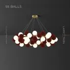 Кольцевые люстры и светильники LATTE 56 шаров (28 ламп). Цвет Бордо Lampatron 8318-22670